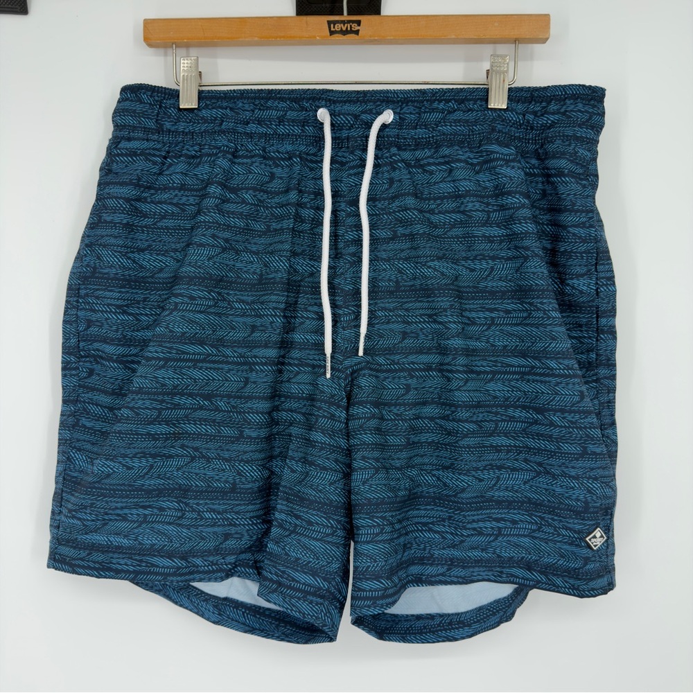 NEW Sperry Blue Patterned Swim Trunks XL Mens